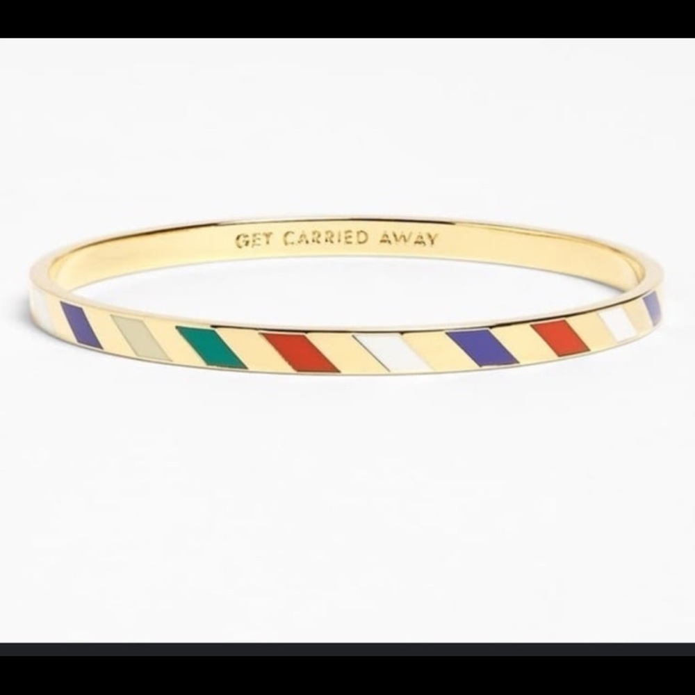 KATE SPADE NY "GET CARRIED AWAY" BANGLE BRACELET~GOLD PLATED & COLOURFUL ENAMEL